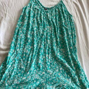 Aerie floral romper teal and white Size:M